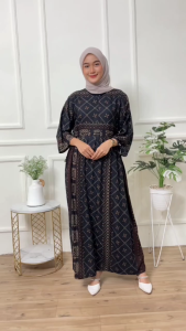 Daster Chibi Rayon Premium Lengan 3/4 Motif Geometris Busui Viral 2025