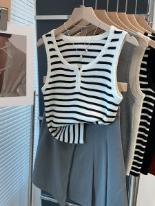 JIANDIYA | Striped Button-up Knit Vest