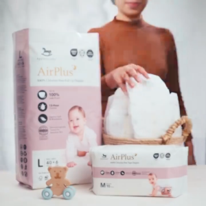 Applecrumby AirPlus Chlorine-Free Overnight Baby Diapers – Pull Up / Tape Type | Soft Breathable & High Absorption