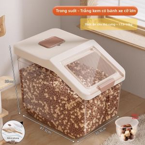 QUEZHOU | Hộp Lưu Trữ Thức Ăn Cho Thú Cưng Trong Suốt Dung Lượng Lớn