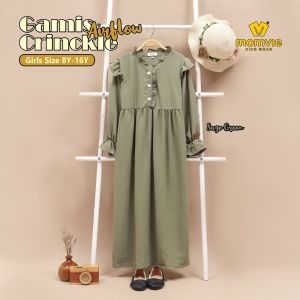Gamis Anak Perempuan Crinckle Airflow Momvie Gamis Ruffle Polos
