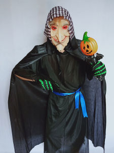 Scary Halloween Costume Red Vampire Devil Zombie Skeleton Costume House Decoration Terrorizing Mask for Men Halloween Party Supplies