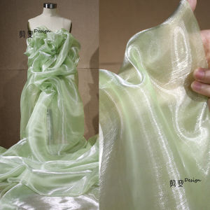 Designer Soft Ogees Sparkling Water Light Glimmering Fabric for Evening Gowns High End Hanfu Skirts DIY Home Craft Supplies