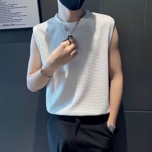 Áo Thun Không Tay Thoáng Khí Rộng Rãi Cho Nam Áo Thun Thể Thao Mùa Hè Thường Ngày Cổ Tròn Phong Cách Tươi Mới