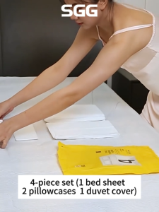 (HOME+) Disposable Travel Bedsheet Set Quilt Sheet + Pillowcase Hotel Use