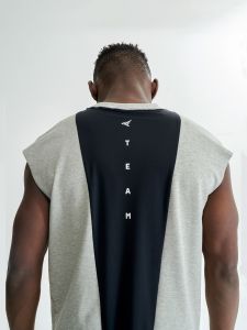 LMPS Sports Fitness Basketball Vest Sleeveless Mens T-shirt Quick-Drying Cotton Waistcoat Patchwork Training Loose Tops