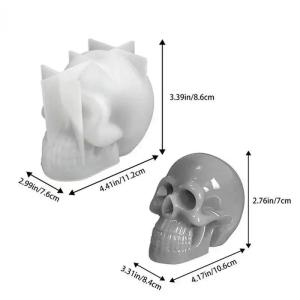 1 Pcs Skull Head Silicone Molds 3D Halloween Skeleton Candle Mold Chocolate Cake Decorating Tools Handmade Craft Soap Clay Mould