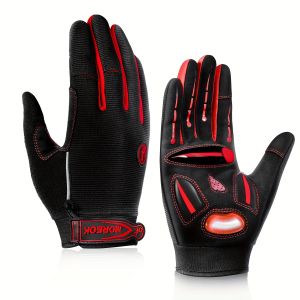 Mens & Womens Road & Mountain Bike Gloves with Touchscreen Function Reflective Full-Finger Design for Outdoor Cycling