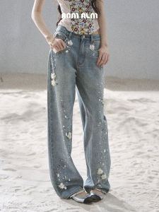 SHAOYEYAN | Quần Jeans Đùi Thẳng Kiểu Mỹ Handmade Hoa Văn Phụ Nữ Mùa Hè