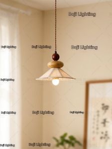 SANGEJIANGREN | Wabi Sabi Wooden Style Minimalist Bedside Hanging Lamp