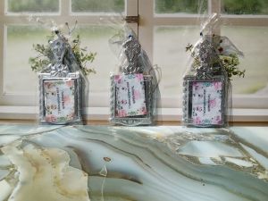 Souvenir pernikahan cermin silver isi 50 pcs+kartu ucapan