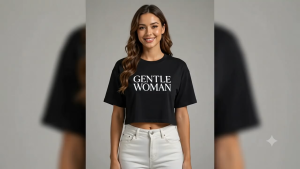( GENTLE ) QUALITY TRENDY SEMI CROP TOP LOOSE FIT ONE SIZE FITS SOFT COTTON MATERIAL MOCK UP | ZUMBA WORK OUT SHIRT