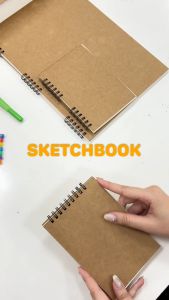 Sổ vẽ chì Sketchbook bìa kraft 100 trang giấy nhập khẩu Phần Lan A4 A5 A6 - Gáy ngang