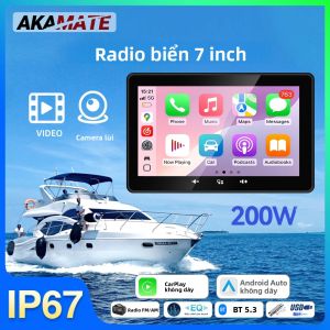 Máy Thu Sóng Vô Tuyến Hàng Hải 7 Inch Chống Nước Tích Hợp Đầu Phát Đa Phương Tiện Với CarPlay Không Dây Android Auto FM AM Dành Cho Xe RV ATV UTV SPA RZR