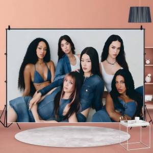 Mesuca | Popular Singers K-KATSEYE Photography Background Party Kids Family Portrait Decor Backdrop Photo Studio