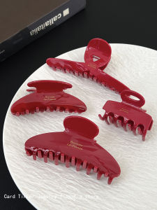 กิ๊บติดผมรูปฉลามสีแดงขนาดกลางใหญ่สำหรับผู้หญิง กิ๊บติดผมแบบใหม่ในช่วงฤดูร้อนปี 2024 ดีไซน์เรียบง่าย สไตล์เกาหลี วัสดุอื่นๆ