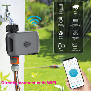 3/4" Wifi Smart Garden Watering Timers Sprinkler Drip Irrigation Controller Water Valve Rain Delay Programmable Timed Sprinkler