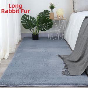 Aesthetic Long Faux Rabbit Fur Floor Mat