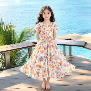 Dinielephant | Chiffon Made Lightweight Summer Girls Long Dress