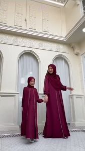 NAUREEN MOM DRESS KONDANGAN CANTIK ELEGAN BAHAN Crinkle Aplikasi Swarovski GAMIS LEBARAN KEKINIAN
