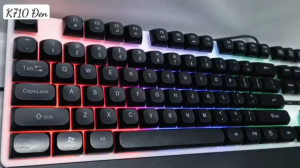 (Màu Đen) Bàn phím giả cơ DIVIPARD K710 có LED 7 màu tặng đế kê tay (Full Box) giá siêu rẻ