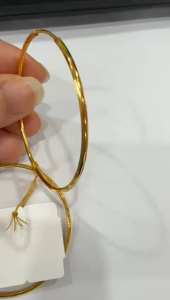 Poh Heng Jewellery 22K Faceted Twisted Hoop Earrings in Yellow Gold[Price By Weight]