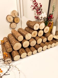 ไม้ฟืนบ้านเครื่องประดับตกแต่งภูมิทัศน์ไม้ Pile เตาผิงตกแต่ง Handmade สิ่งประดิษฐ์ไม้