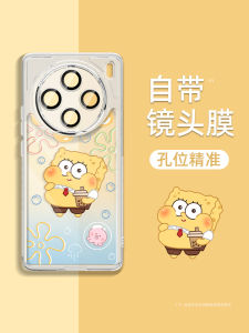 Transparent Silicone Phone Case with Lense Film for VivoX100S pro Full Cover Anti-Fall Cute Creative One Hundred Shell Protection Cover