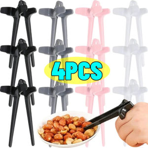 4PCS Play Game Finger Chopsticks Plastic Snack Food Finger Tongs Not Dirty Hand Chopsticks Holder Lazy Artifact Assistant Tool
