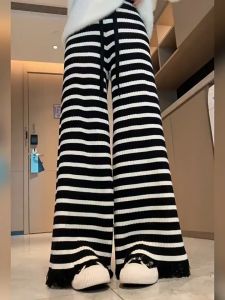 2024 กางเกงขายาวทรงหลวมสไตล์เกาหลีสําหรับฤดูหนาวสําหรับผู้หญิง