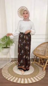 Sarung Batik Rayon Print Motif Biji Kopi | Seragam Coklat