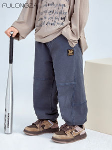 Childrens Casual Loose Cotton Trousers Spring Autumn New Style Boys Girls Sports Pants Comfortable Warm Fashionable Kids Jeans