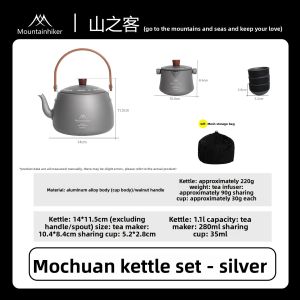 Mountainhiker | MOUNTAINHIKER Outdoor Portable Travelling Tea Set Camping Household Filter Teas Brewing Utensils Tea Set One Pot Three Cups Set