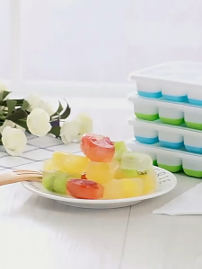 [SG Stock] Silicone Ice Cube Maker Tray with Lid 14-Hole BPA-Free Baby Food & Ice Mold Easy Release