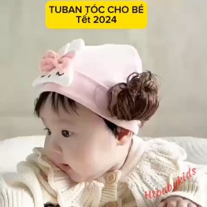 [ TẾT 2024 ] Nón Tuban Tóc Giả Thỏ Xinh Đáng Yêu Cho Bé Gái