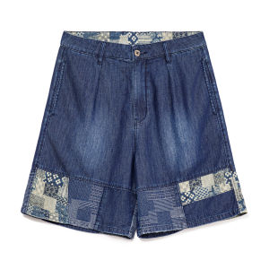 MADEN | Vintage Bamboo Texture Denim Shorts