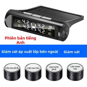 Hệ Thống Giám Sát Áp Suất Lốp Thông Minh TPMS Với Màn Hình LCD 4 Cảm Biến Sạc Năng Lượng Mặt Trời Báo Động An Ninh Tự Động Tương Thích Với Xe SUV MPV Xe Minibus Xe Wagon