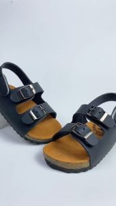 Sandal Anak Laki Perempuan Model Gesper Usia 8 Bulan - 3 Tahun Sol Karet Trendy Terbaru Hitam
