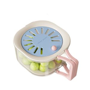 2-in-1 Vegetable Fruit Washing Basin Double-layer Drain Basket Household Large Telescopic Filter Kitchen Washing Basket with Lid