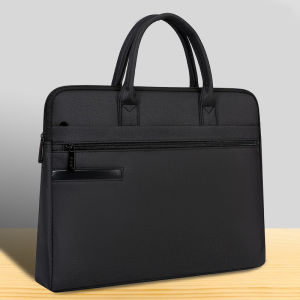 Smartconn Zippered Document Bag with Handle Briefcase Waterproof Lightweight Handbag for Files Stationary Business Trip Office School