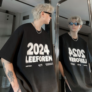 Graduated Color Short Sleeve T-Shirt Mens Style 2024 New Summer Trend Brand Teenage Heavyweight Pure Cotton Loose Half Sleeve