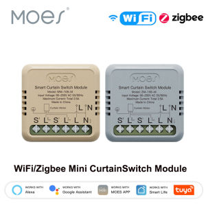 MOES | MOES Tuya WiFi & ZigBee Smart Curtain Switch Mini Module for Rocker Reset App/Voice Control Works with Alexa & Google Home