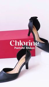 Alivelovearts Chlorine Sepatu Heel Wanita - Bahan Synthetic Leather 8,5cm - Cocok untuk Kerja dan Acara Formal - Aksen Pita di Tumit - Size 36-41 (Sale, Ngak Bisa Tukar Size)