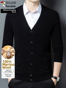 TUCANO | Mens 100 Wool V-Neck Knit Cardigan