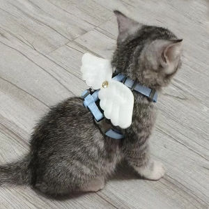 สายรัดสุนัขแบบยืดหยุ่น Pet City Cute Wings สายรัดสุนัขเล็กสำหรับการเดินทางแบบพิเศษ สายรัดสุนัขขนาดเล็กป้องกันการหนี