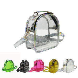 Transparent PVC Mini Candy Colored Jelly Pain Bag Womens Outing Bag Crossbody Small Bag for Youth Casual round Box Shape