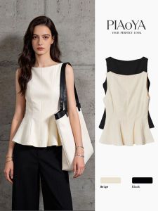 PIAOYA | Off-Shoulder Sleeveless Slim Fit Lace Hem Doll Top