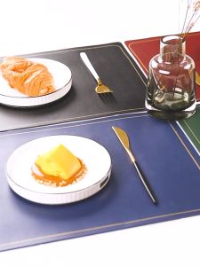 <Buy 4 Free 1> SG Seller European Nordic Style Leather Dining placemat Waterproof Oil Proof Table Mat Insulation Anti Scalding Kitchen
