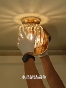 【Free Bulbs】【5-Year Warranty】Crystal Chandelier Ceiling Modern Round Square Decorative Ceiling Lamp Led Ceiling Light Modern Led Ceiling Lamp Gold Crystal LED Chandelier Light E27 Light Aisle Balcony Home Decoration