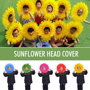 Sunflower Headgear Funny Performance Props Sunflower Hat Hood For Dance Party Festival Games Kids Teens Adults Costume Accessory